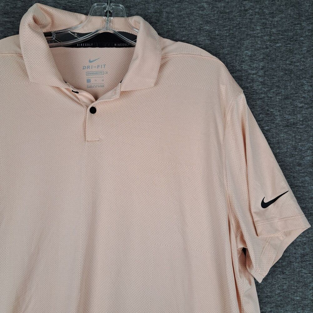 Nike Dri Fit XL Standard Fit Orange Vented Men's Golf Polo Shirt Athletic